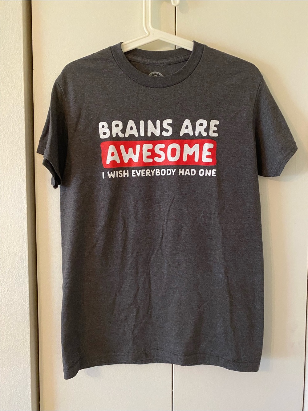 Mens Charcoal Graphic Tee - 'Brains Are Awesome'